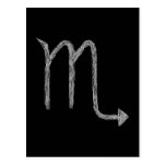 Scorpio. Zodiac Astrology Sign. Black. Postcard