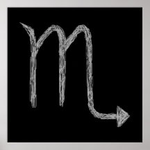 Scorpio. Zodiac Astrology Sign. Black. Posters