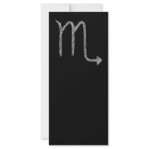Scorpio. Zodiac Astrology Sign. Black. Personalized Rack Card