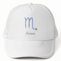 Scorpio. Zodiac Astrology Sign. Blue. Hat