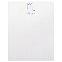 Scorpio. Zodiac Astrology Sign. Blue. Letterhead Design