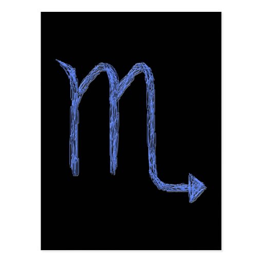 Scorpio. Zodiac Astrology Sign. Blue. Postcards