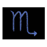 Scorpio. Zodiac Astrology Sign. Blue. Postcards