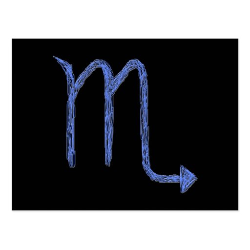Scorpio. Zodiac Astrology Sign. Blue. Postcards