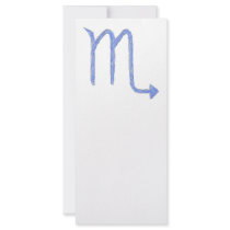 Scorpio. Zodiac Astrology Sign. Blue. Full Color Rack Card