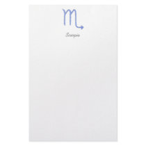 Scorpio. Zodiac Astrology Sign. Blue. Stationery Design