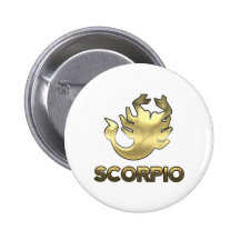 Scorpio zodiac sign - old gold edition pin