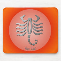 Scorpio Zodiac Star Sign In Light Silver Mouse Pads
