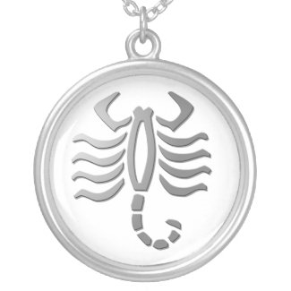 Scorpio Zodiac Star Sign In Light Silver necklace