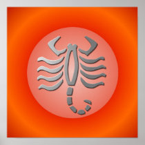 Scorpio Zodiac Star Sign In Light Silver Poster