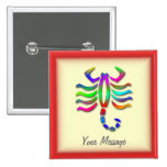 Scorpio Zodiac Star Sign Rainbow Badge Button