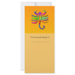 Scorpio Zodiac Star Sign Rainbow Orange Bookmark Rack Card Design
