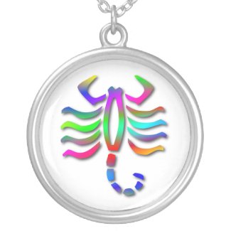 Scorpio Zodiac Star Sign Rainbow Silver Necklace necklace