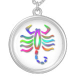 Scorpio Zodiac Star Sign Rainbow Silver Necklace