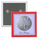 Scorpio Zodiac Star Sign Silver Premium Buttons
