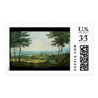 Scotch Landscape Watercolor Painting Postal Stamp stamp