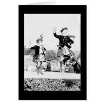 Scotish Kids Dancing in Kilts 1912 Greeting Card