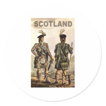 Scotland Art Round Sticker