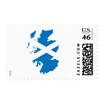 Scotland flag map postage