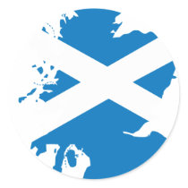 Scotland flag map round sticker