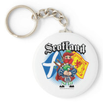 Scotland Flags and Piper Keychain