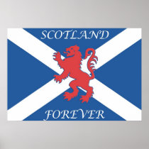 Scotland Forever Lion Rampant Flag Poster