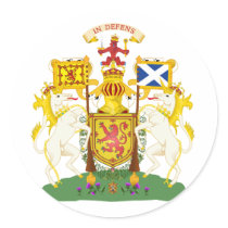 Scotland Official Coat Of Arms Heraldry Symbol Round Sticker