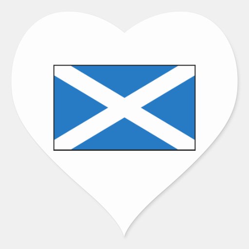 Scotland – Scottish Flag Heart Sticker | Zazzle