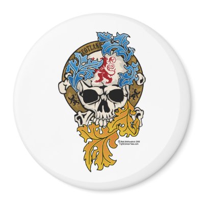 Scotland Skull Tattoo Magnets by fightcancertees. Scotland Skull Tattoo