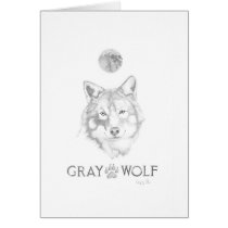 Scott Doying Gray Wolf Note Card cards