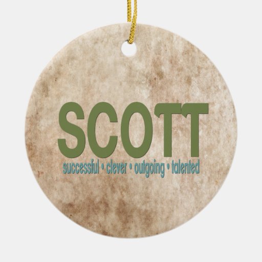 Scott } Name Meaning Christmas Tree Ornament | Zazzle
