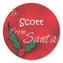 Scott Personalized Holly Label109 stickers by TheNameStore Scott Personalized Holly Label109 stickers
