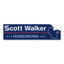 Scott Walker Homegrown in Wisconsin Bumper Sticker