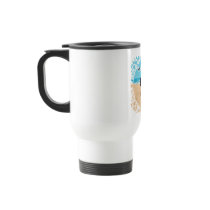 Scottie at the Beach with Seagull Mugs
