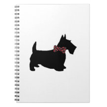 Scottie Dog in Plaid Bow Tie Notebook