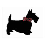 Scottie Dog in Plaid Bow Tie Postcards