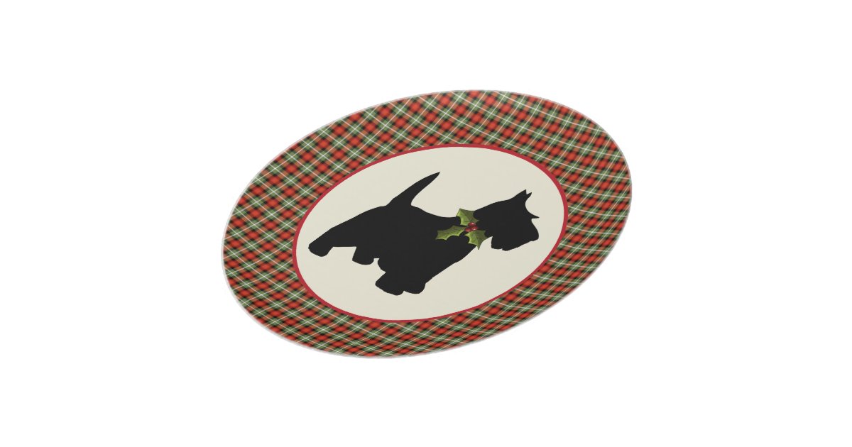 scottie-dog-scotch-plaid-christmas-dinner-plate-zazzle