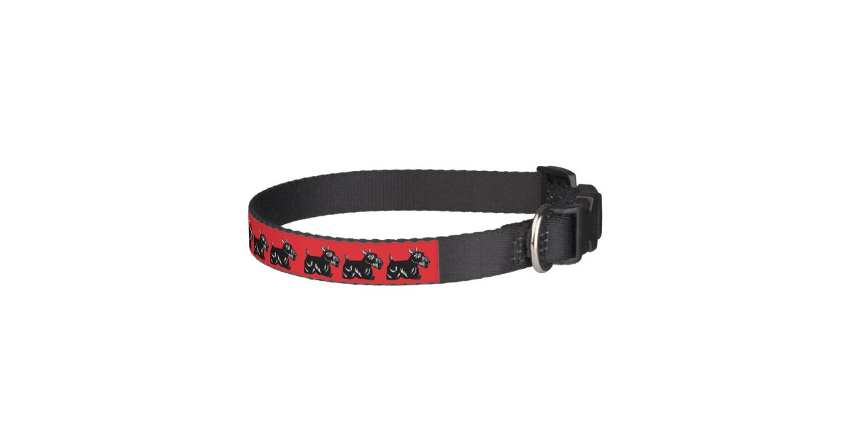 Scottie Dogs Red and Black Dog Collar Zazzle