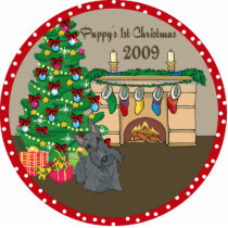 Scottie Puppy's First Christmas Ornament 2009 photo sculptures by freespiritdesigns Scottie Puppy's First Christmas Ornament 2009 photo sculptures