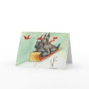 "Scottie Sleigh Ride" Dog Art Christmas Cards by CharlottesWebArt "Scottie Sleigh Ride" Dog Art Christmas Cards