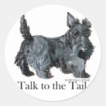 Scottie Talk to the Tail Round Sticker