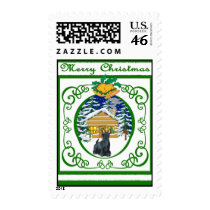 Scottie Vintage Christmas postage