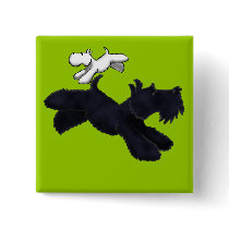 Scottie & Westie Run Button by AnAdGuy Scottie & Westie Run Button