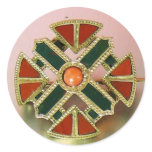 Scottish Agate Gold Jasper Pin Round Sticker