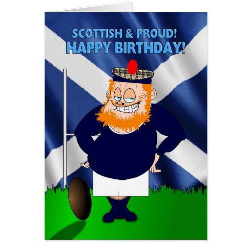Scottish and Proud Rugby Birthday Card Zazzle