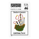 Scottish Bagpipe Wedding Postage Stamp by frugalbride Scottish Bagpipe Wedding Postage Stamp