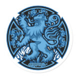 Scottish Blue Lion Cross Stickers