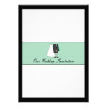 Scottish Bride and Groom Wedding Invitation -green