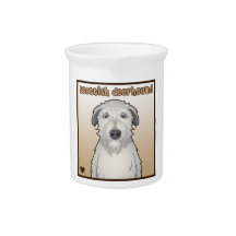 Scottish Deerhound Cartoon Beverage Pitcher
