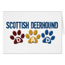 SCOTTISH DEERHOUND Dad Paw Print 1 Greeting Cards